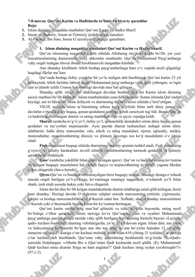 qur’oni karim va hadislarda ta’limiy tarbiyaviy qarashlar — DOCX