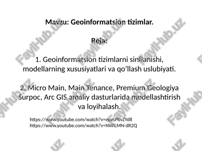 geoinformatsiontizimlar — PPTX