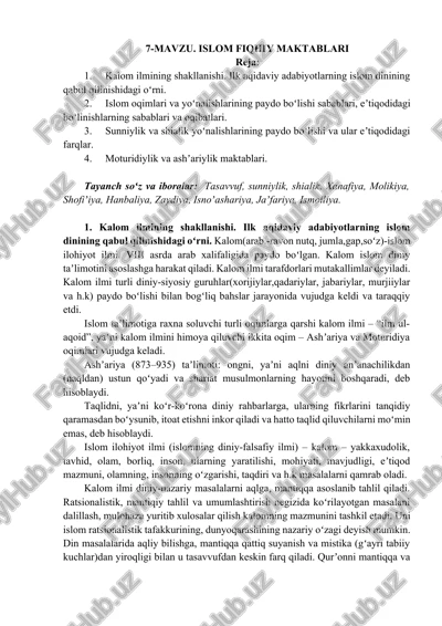 islom fiqhiy maktablari — DOCX