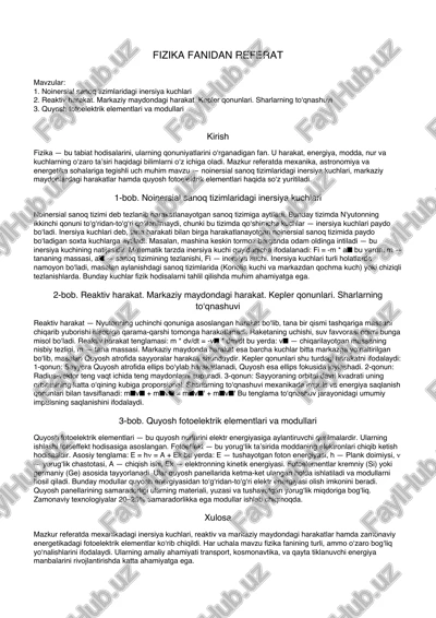 fizika fanidan referat — PDF