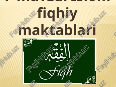 islom fiqhiy maktablari — PPTX