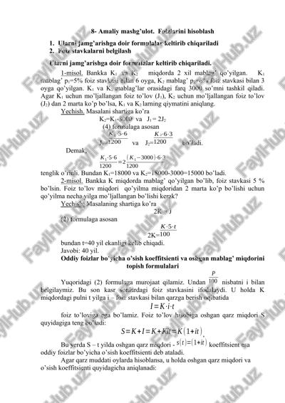 foizlarini hisoblash — DOCX