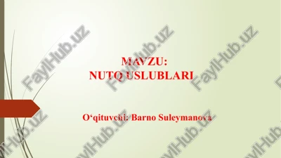 nutq uslublari — PPTX