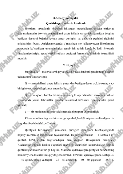 quritish qurilmalarin hisoblash — DOCX