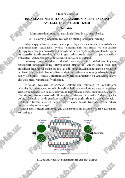 igna maydonli piltalash mashinalari — DOCX