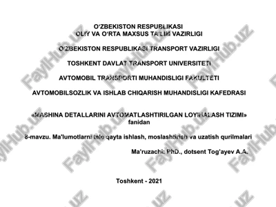 ma'lumotlarni tele qayta ishlash, moslashtirish va uzatish qurilmalari — PPT