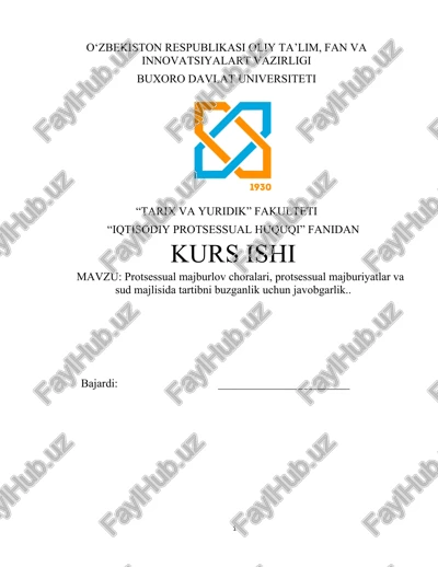 protsessual majburlov choralari va protsessual majburiyatlar — DOCX