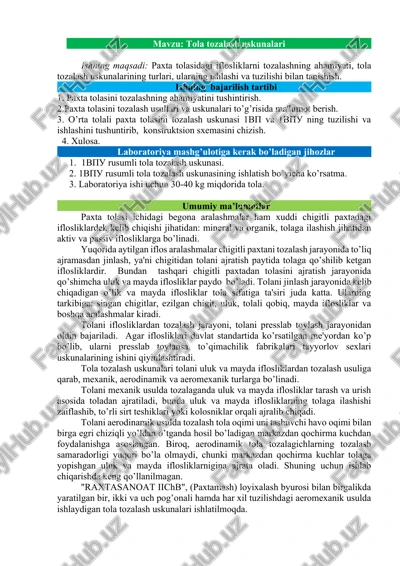 tola tozalash uskunalari — DOCX