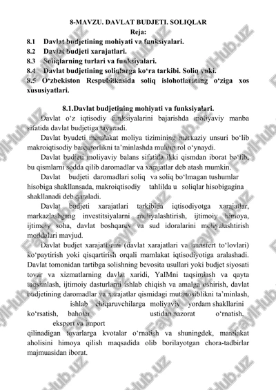 davlat budjeti va soliqlar — DOCX