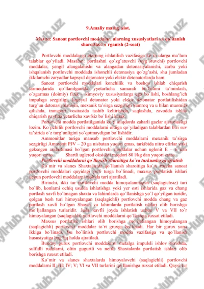sanoat portlovchi moddalar — DOC