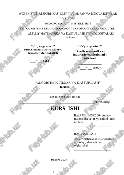algoritmik tillar va dasturlash — DOCX