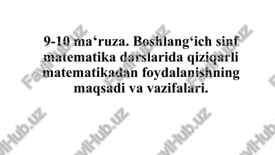 boshlang‘ichsinf matematika darslarida qiziqarli matematika — PPTX