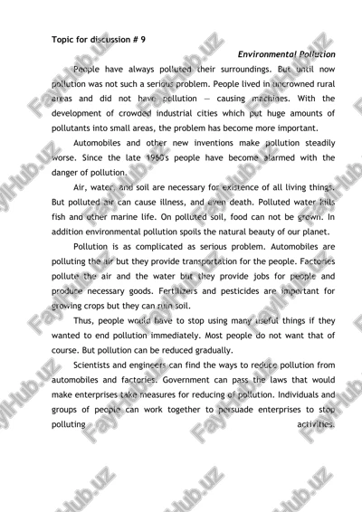 environmental pollution — DOC