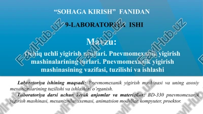pnevmomexanik yigirish mashinalari — PPTX