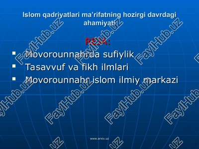 movarounnahrda sufiylik — PPT