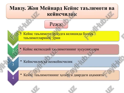 ish bilan bandlik, foiz va pulning umumiy nazariyasi — PPTX
