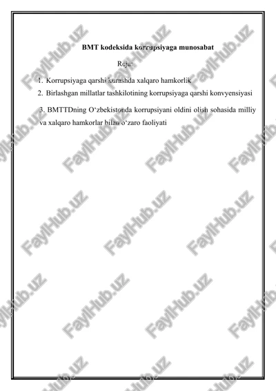 bmt kodeksida korrupsiyaga munosabat — DOCX
