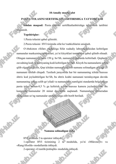 paxta tolasini sertifikatlashtirishga tayyorlash — DOCX