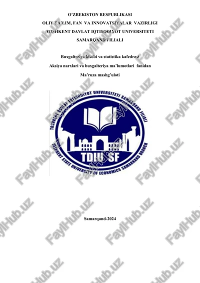moliyaviy instrument tushunchasi — DOCX