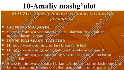 shaxsiy himoya vositalarining turlari — PPTX