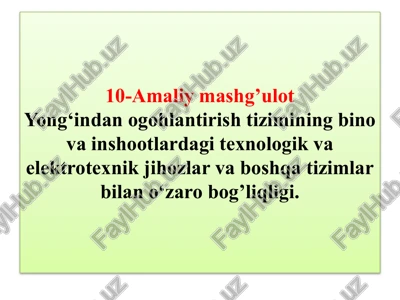 amaliymashg’ulotyong‘indanogohlantirish tizimining bino — PPTX