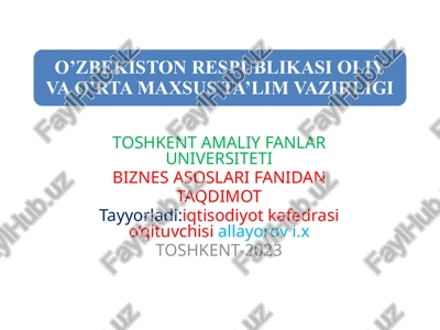 biznes asoslari fanidan taqdimot — PPTX