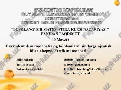 boshlang`ich matmatika kursi nazariyasi — PPT
