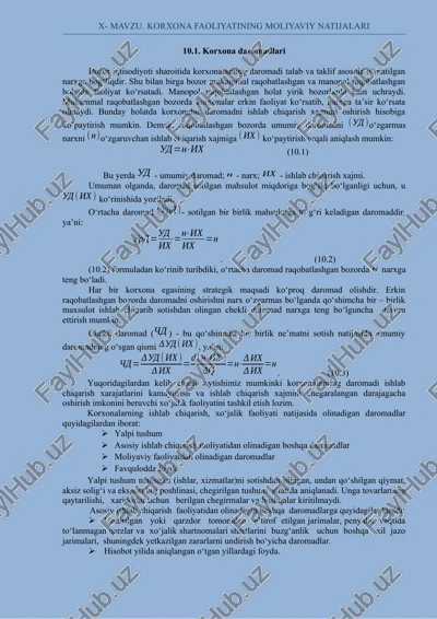 korxona faoliyatining moliyaviy natijalari — DOCX