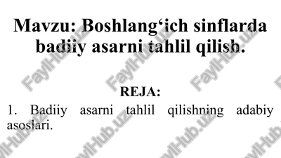 badiiyasarni tahlil qilish — PPTX