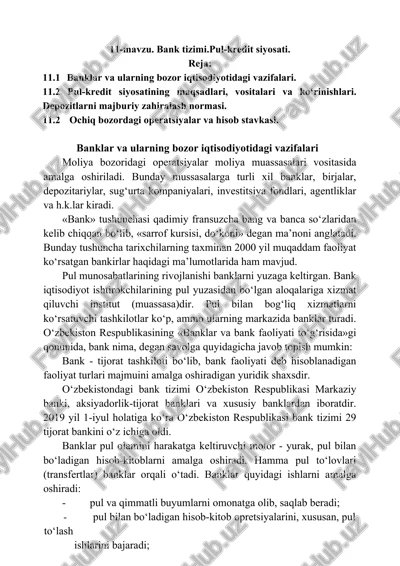 bank tizimi.pul-kredit siyosati — DOCX