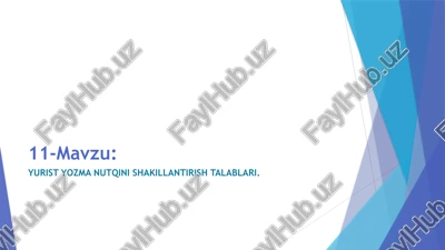 yurist yozma nutqini shakillantirish talablari — PPTX