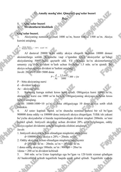 qog’ozlar bozori — DOCX