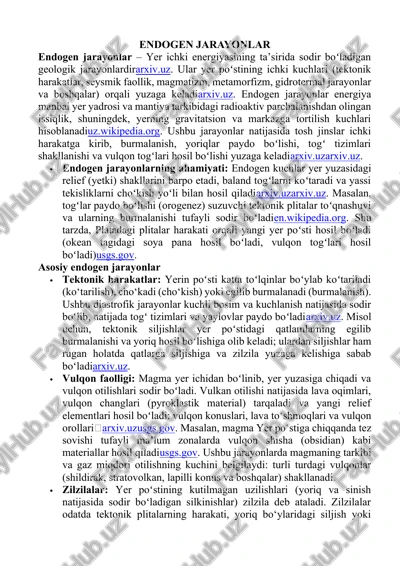 endogen jarayonlar — DOCX