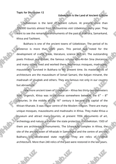 uzbekistan's ancient cities — DOC