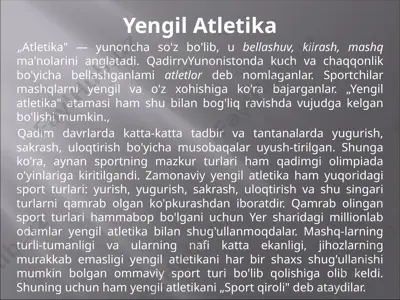 yengil atletika — PPTX