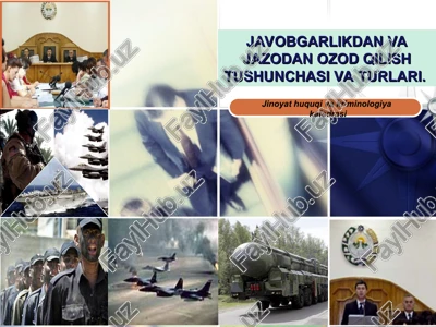 javobgarlikdanva jazodan ozod qilish tushunchasi va turlari — PPT