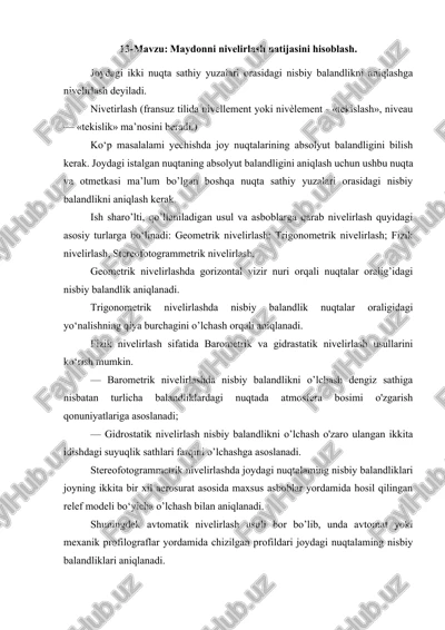 nivelirlash — DOCX