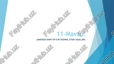 jamoada ishni to’g’ri tashkil etish usullari — PPTX