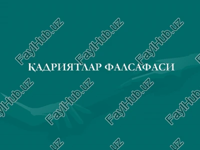 falsafa tarixida kadriyat muommosi — PPT