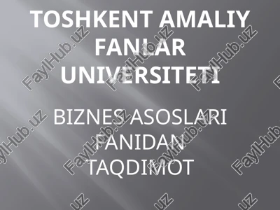 mamlakatimizturizm sohasida kichik biznes va tadbirkorlikni rivojlantirish yo‘llari — PPTX