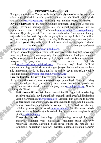 ekzogen jarayonlar — DOCX