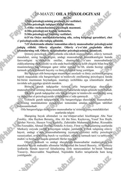 oila psixologiyasi — DOCX