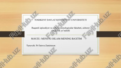 mening oilam mening baxtim — PPTX