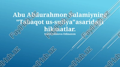 "tabaqot us-sufiya" — PPTX