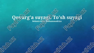 qovurg'a suyagi. to'sh suyagi — PPTX