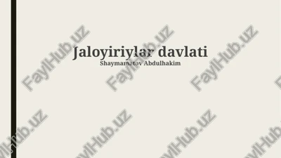 jaloyiriylar davlati — PPTX