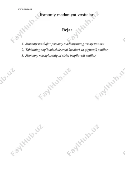 jismoniy madaniyat vositalari — DOC