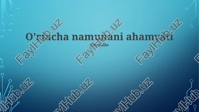 o'rtacha namunani ahamyati — PPTX