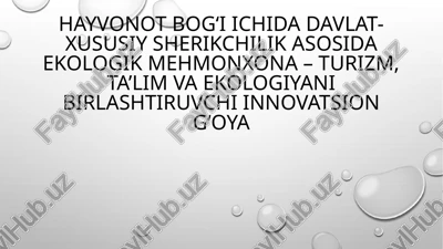 mehmonxona konsepsiyasi — PPTX