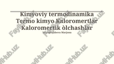 kimyoviy termodinamika — PPTX